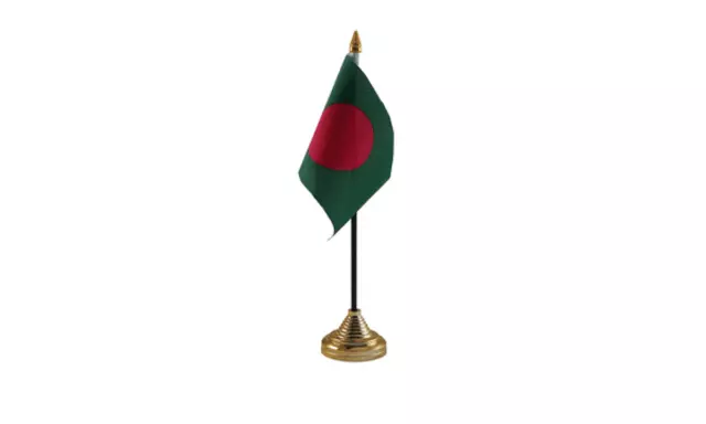 Pack Of 12 (6" x 4") Flag Bangladesh National Desk Hand Table Flags With Bases