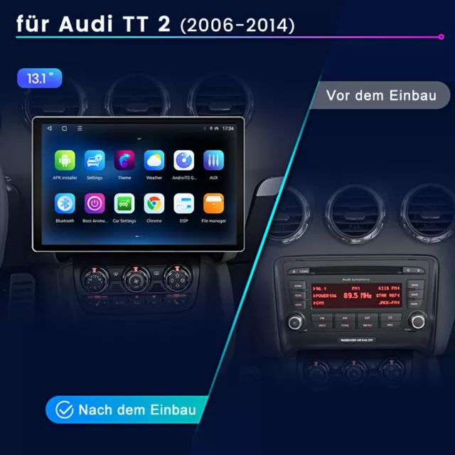 Pour Audi TT 2 2006-2014 32GB 13.1'' Android12 Autoradio GPS Navi WIFI CarPlay 3