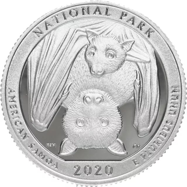 2020 S American Samoa National Park Bat Quarter ATB Gem DCam Proof CN-Clad