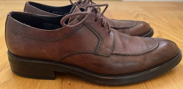 Faconnable Alberto Leather Split Toe Oxford Dress Shoes Brown Mens US 9 EU 42