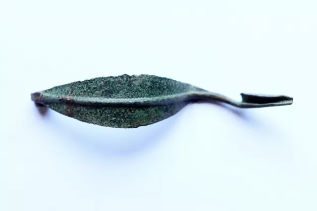 Rara Fíbula Íbera O Romana En Forma De Hoja. 9 Cm