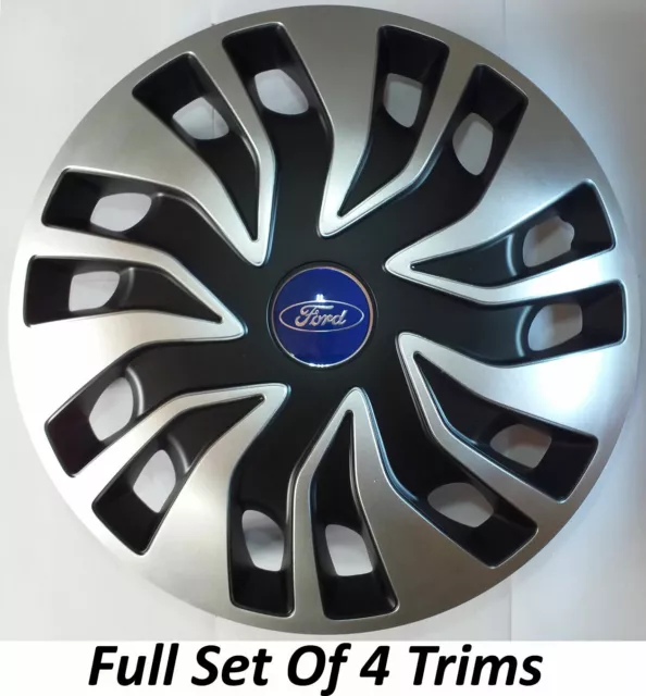 16" Inch Ford Transit Black Silver Deep Dish Van Motorhome Camper Wheel Trims