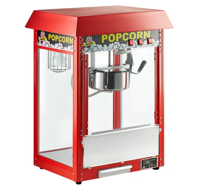 Popcorn Machine 8 oz Kettle Popper 1320 W Red Electric Commercial Scoop 120 V