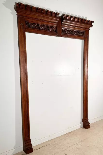 92" Tall French Antique Gothic Revival Wood Portal/Door Frame 2