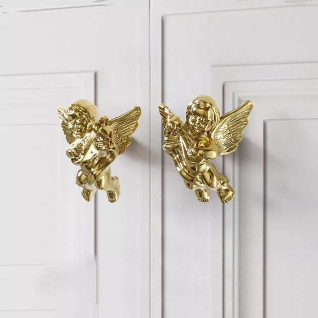 Love Angel Golden Brass Wardrobe Door Handle Knob Pull Handle French Style