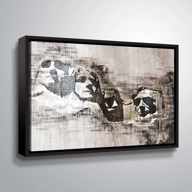 ArtWall's Mt Rushmore Gallery Wrapped Floater-framed Canvas  Small