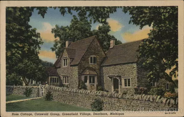 Dearborn,MI Greenfield Village-Rose Cottage,Cotswold Group Wayne County Postcard
