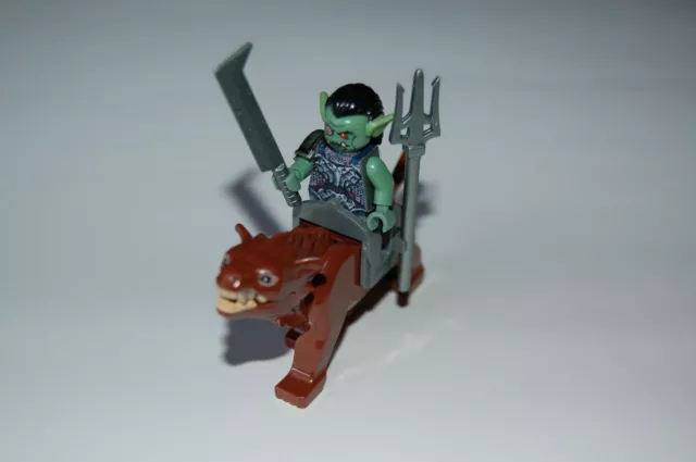 Custom Figur für Herr der Ringe Ork Reiter mit Warg Nr.5 aus Lego Figuren Teilen