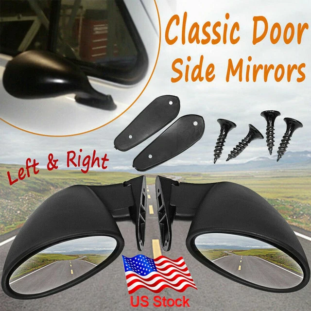 California Classic Universal Black Hotrod/Muscle Car Side Mirror L+R Replacement