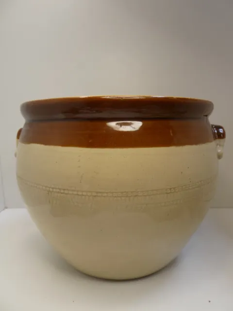Antique Stoneware Pottery Canister 3 Gallon Jar Pot Bendigo Bread Crock 3 Gal