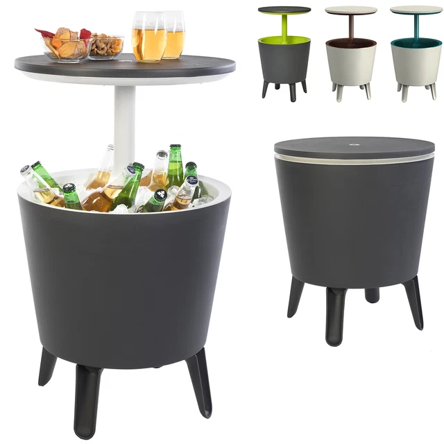 Beistelltisch Stehtisch Gartentisch Getränkekühler Partytisch Keter CoolBar Rund