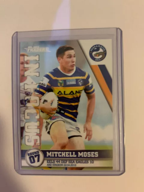 2018 NRL Traders Player in Focus Card Mitchell Moses Parramatta Eels 45 Of 97