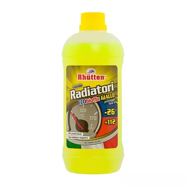 Liquido per radiatori -26° c Giallo Rhutten Antigelo pronto all'uso da 1 litro