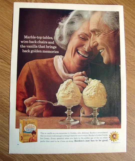 1965 Lady Borden's  Ice Cream Ad  Golden Vanilla