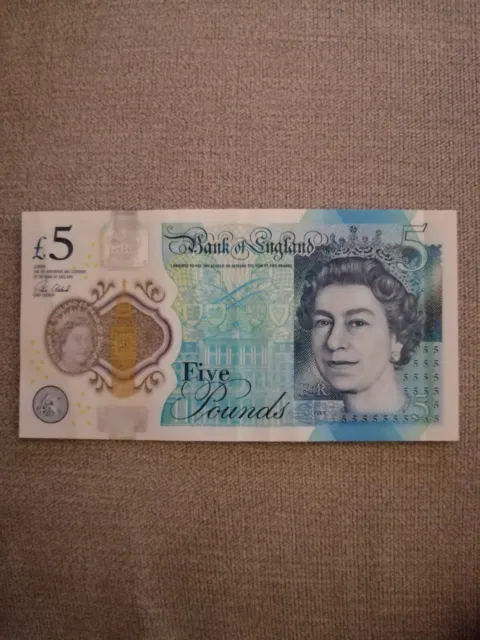 Bank of England £5 Note Polymer Plastic AA01 143960 (First Run)