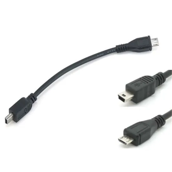 Micro USB Type B male to mini USB Type B male Host OTG Adapter Cable Cord 30cm