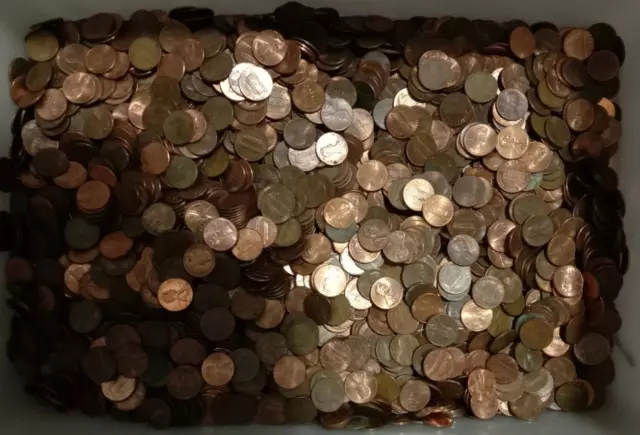 1 kilo USA 1 Cent Pennies Bulk Lot from Massive Collection