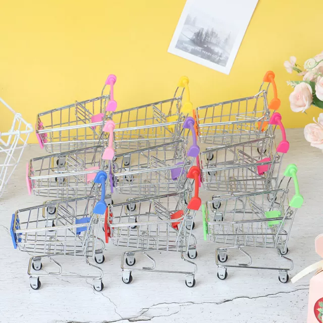 1 Pcs Mini Shopping Cart Supermarket Handcart Shopping Cart Storage ToyBDCE 3