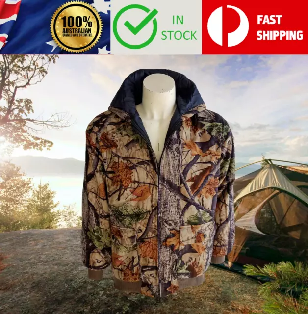 Heavy Duty Hunting Camo Jacket Hoodie Insulated Quilted Zip Up Puffy Hooded Warm