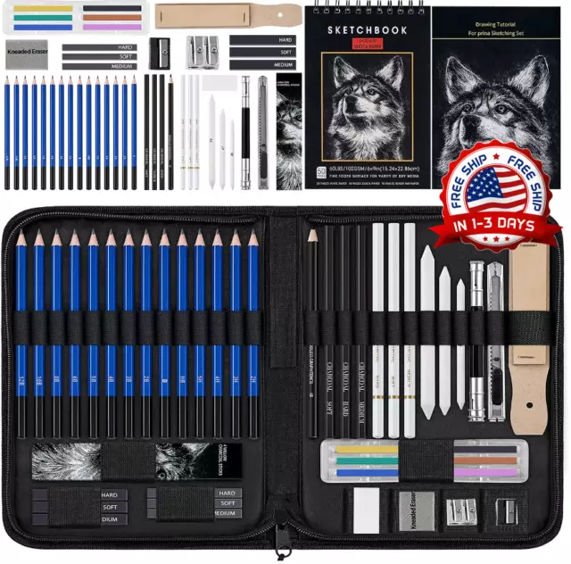 materiales para dibujar profesional kit set completo de todo nivel 50pcs Regalo