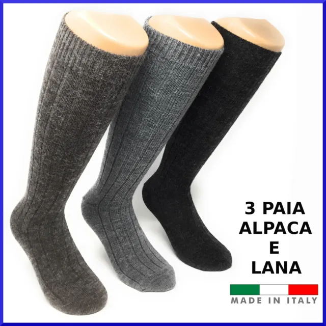 3 paia di calze in ALPACA lana lunghe da uomo donna calzini invernali termiche