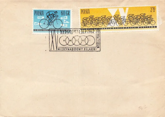 Polen FDC Cycling Xv. International Fahrrad Rennen Für Peace 1962-ENVELOPE