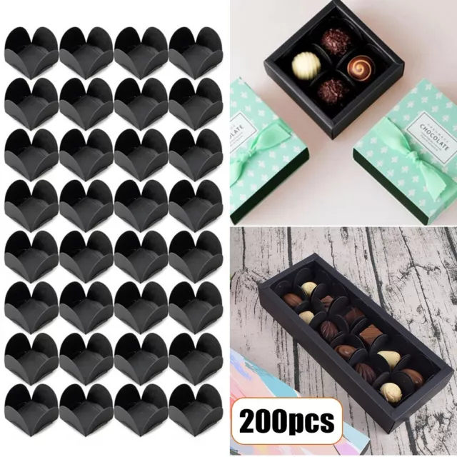 200pcs Black Paper Chocolate Packaging for Beautiful and Impressive Parties