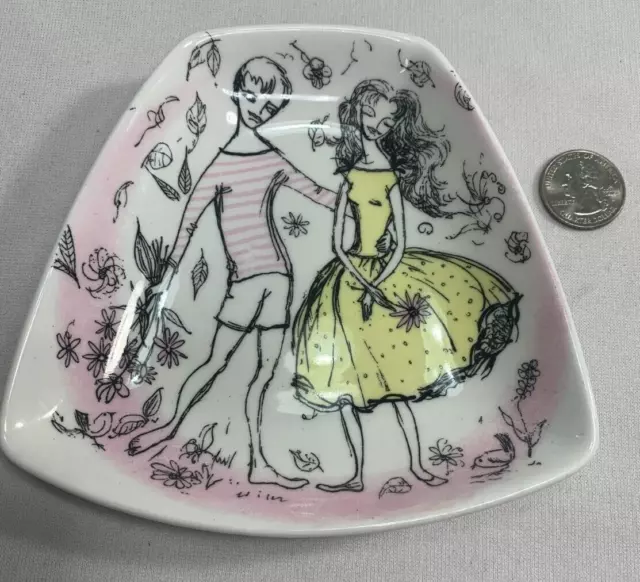 Foley Bone China Trinket Dish "APRIL" SIGNED By Maureen Tanner, Made In England