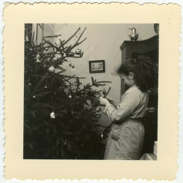 PHOTO ANCIENNE - ENFANT SAPIN DE NOËL - CHILD CHRISTMAS - Vintage Snapshot