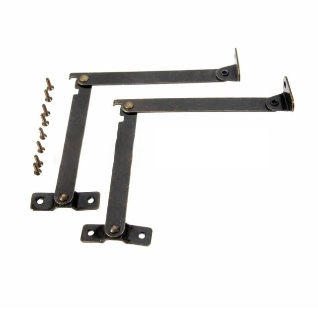 2 piezas bisagra de soporte de tapa bronce antiguo hierro casa muebles gabinete duradero