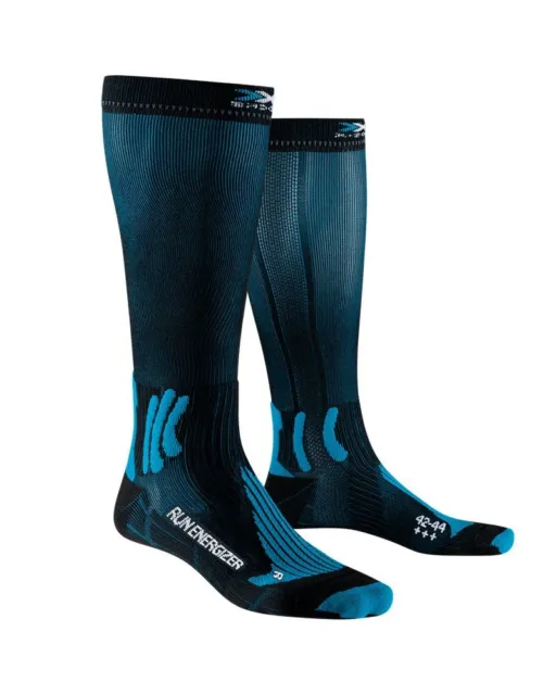 X-Bionic X-Socks Run Energizer 4.0 Chaussettes Running, Opal Noir / Twyce Bleu