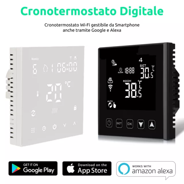 Cronotermostato Wifi Smartphone App Alexa Google Termostato Da Parete O Box 502