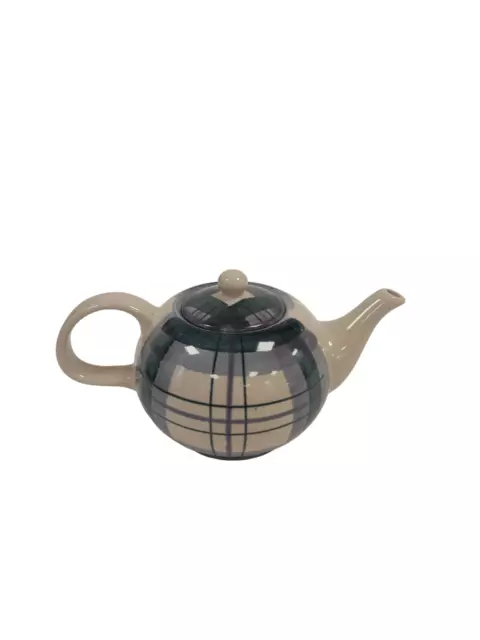 Anta teapot Made in Scotland Blue Check/Tartan Design Kitchenware Home Decor