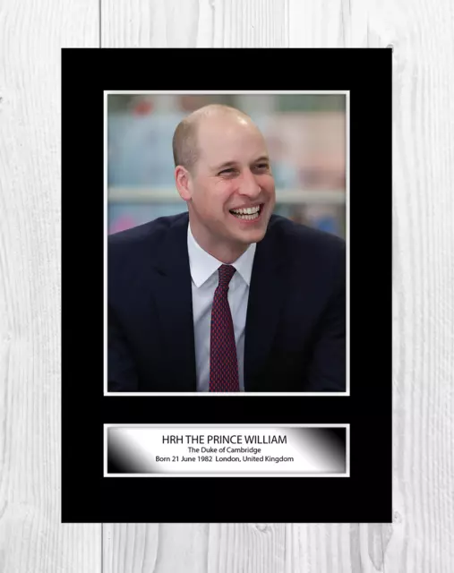Prince William Duke of Cambridge A4 reproduction poster with choice of frame
