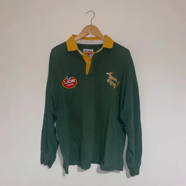 Vintage 90s Cotton Traders South Africa Springbok 1992 Rugby Shirt Jersey Mens L