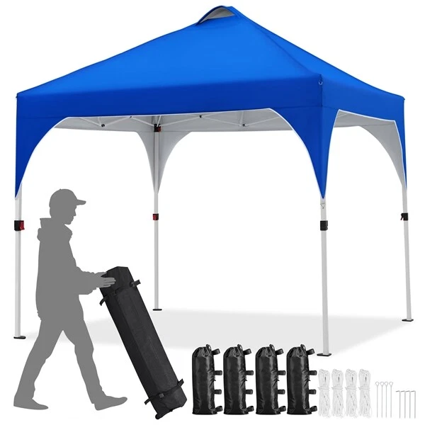Pavillon Faltpavillon Pop-up 3x3m Garten Partyzelt Wasserdicht Sonnenschutz Zelt