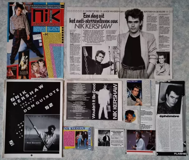 NICK KERSHAW Lot De Presse Clippings Pack Collection Magazines + 2 POSTERS