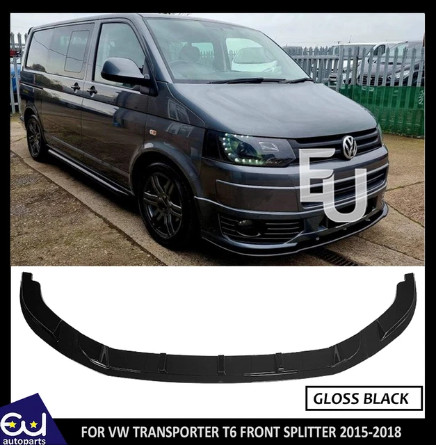 FOR VW TRANSPORTER T6 T6.1 GLOSS BLACK FRONT LIP SPLITTER SPOILER 2015-2018 main image 1