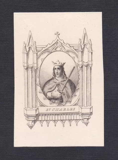Santino Antico Francese S.carlo 800 Image Pieuse  Holy Card Andachtsbild Canivet