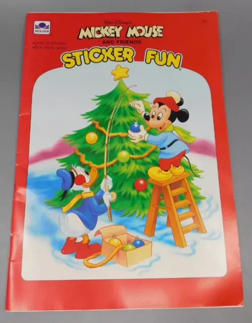 Vintage Golden Sticker Coloring Book Mickey Mouse & Friends Walt Disney 1992