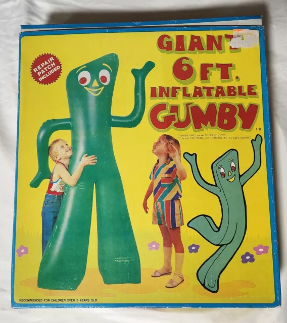 Vintage Giant 6FT Inflatable Gumby No.7368 Unused Lewco Co 1986 Imperial Toy Co