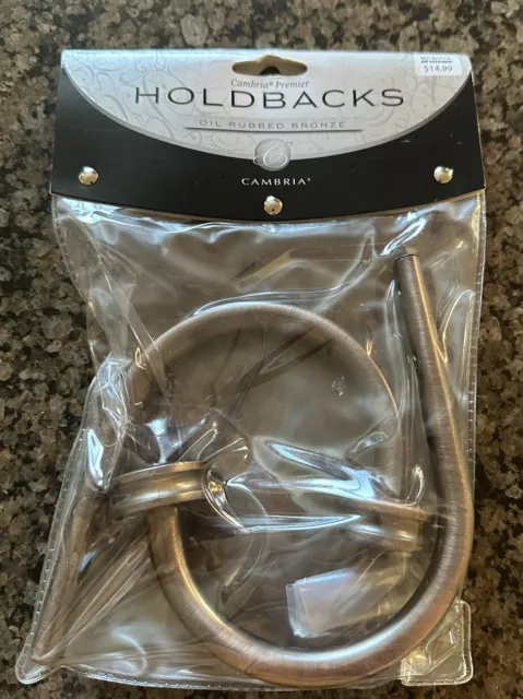 New Cambria Premier Oil Rubbed Bronze Holdbacks for Curtains (without finials)