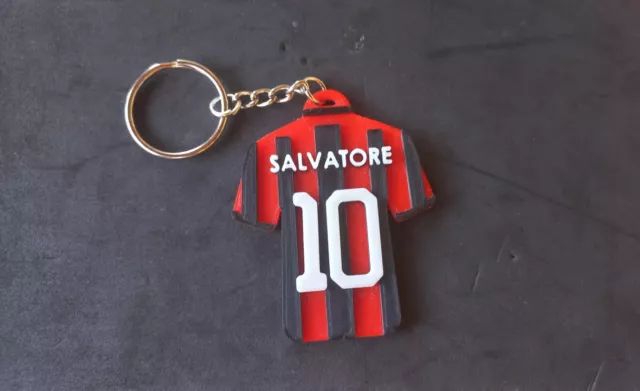 Portachiavi Maglia MILAN CON NOME E NUMERO 10 PERSONALIZZATO Stampato in 3D