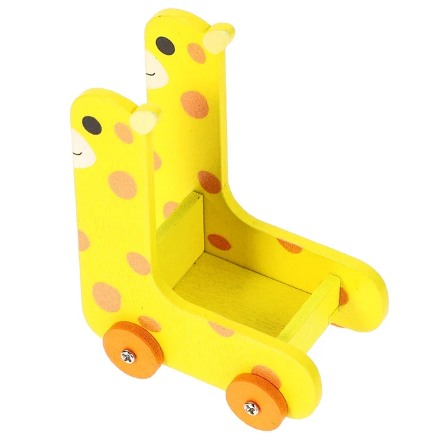 Doll House Miniature Animal Style Storage Cart Wooden Cart Model Storage Holder