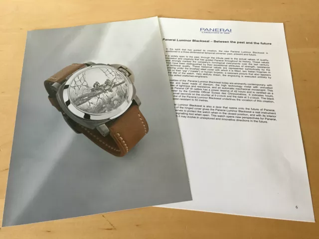 Press Kit - Panerai Luminor Blackseal 44mm Sihh 2002 - Note Du Presse