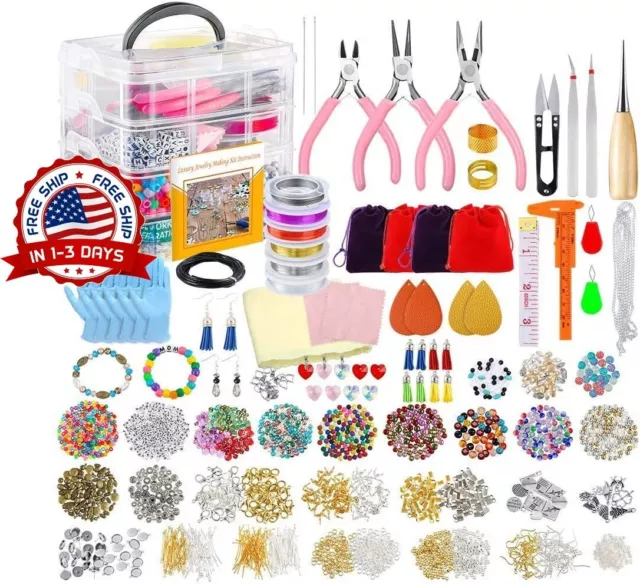 Kit bisuteria para hacer pulseras collares de aretes accesorios material para