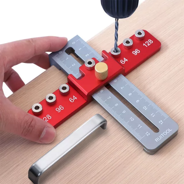 Door Hole Handle Punch Locator Cabinet Hardware Jig Positioner For Woodworking