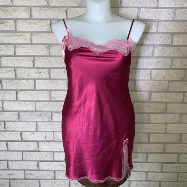 Vintage Victoria’s Secret Angel’s Bias Cut Pink Lace Opaque Slip Dress Size Lrg