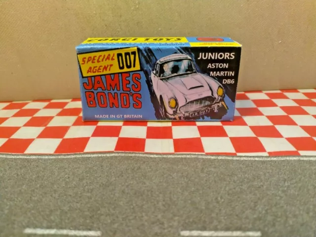 Corgi Juniors James Bond 007 Aston Martin DB6 Custom EMPTY Repro Box  NO CAR