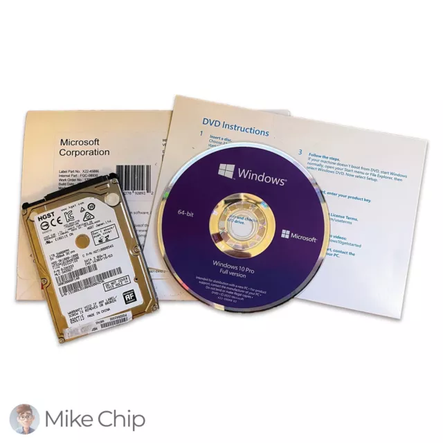 Microsoft Windows 10 Pro 64 Bit Original DVD-Key Neu in versiegelter Verpackung FQC-08929